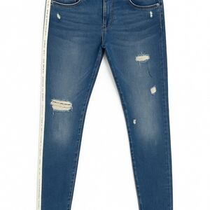 Zara Blue Skinny Jeans with Distressed Details